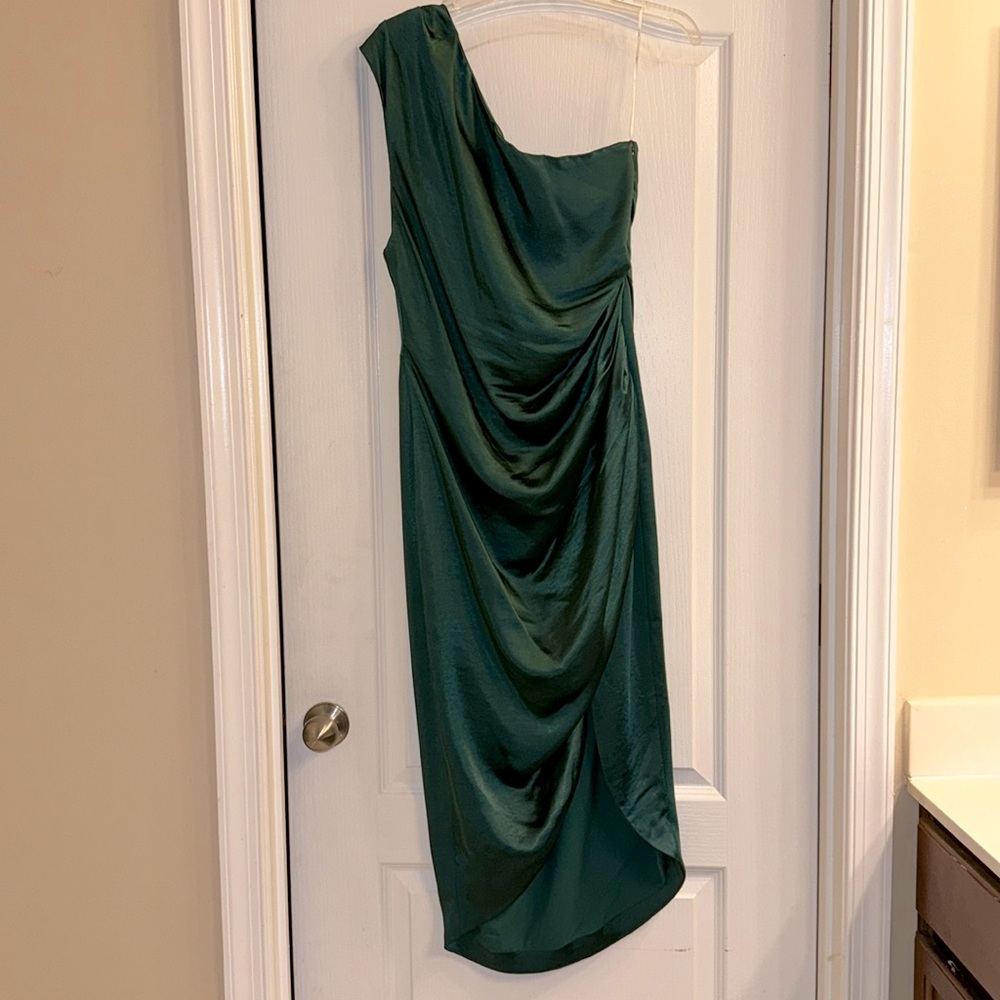 ELLIATT ONE SHOULDER Forest Green Women's Dress - Size XL